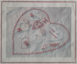 Kit broderie Traditionnelle "Histoire de Coeurs"
