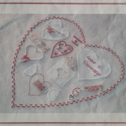 Kit broderie Traditionnelle “Histoire de Coeurs”