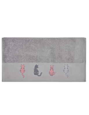 Serviette de toilette brodée CHAT TOYANT