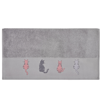 Serviette de toilette brodée CHAT TOYANT