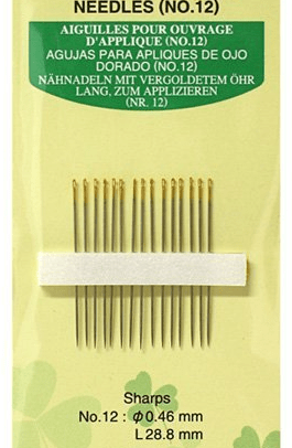 Aiguilles à appliqué chas doré