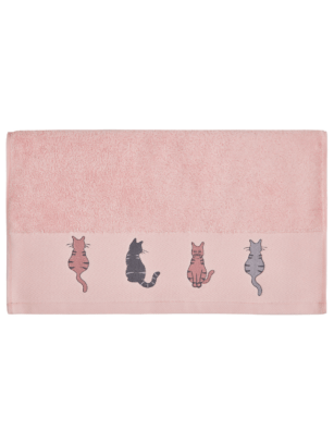 Serviette de Toilette Brodée "Chat"