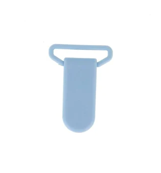 Clip Attache tétine plastique bleu ciel