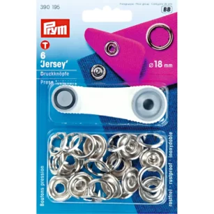 Boutons Pression "Jersey" 18 m/m Argenté