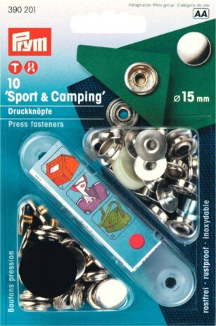 Boutons Pression "Sport et Camping" 15 m/m Argenté