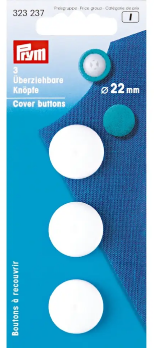 Boutons à recouvrir 22 m/m
