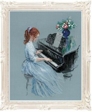 Kit Points Comptés "Femme au piano"