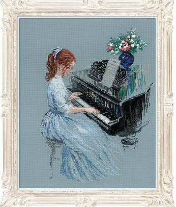 Kit Points Comptés “Femme au piano”