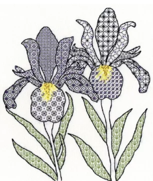Kit Blackwork "Irises"