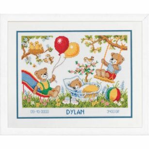 Kit Points Comptés "Naissance Des Ours dans le Jardin"