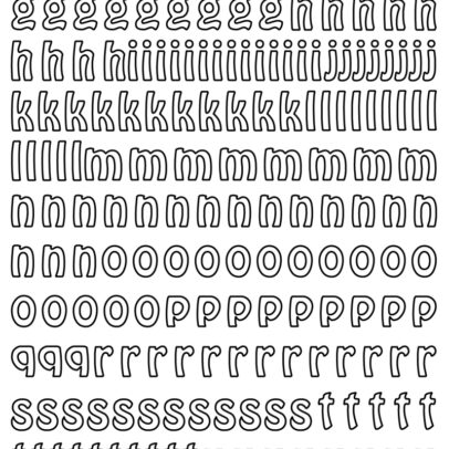 Sticker  259 “Lettres Miniscules et Chiffres”