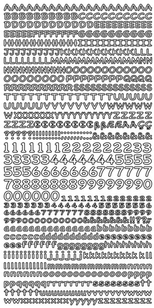Stiker 269 "Lettres Majuscules - Minuscules et Chiffres"